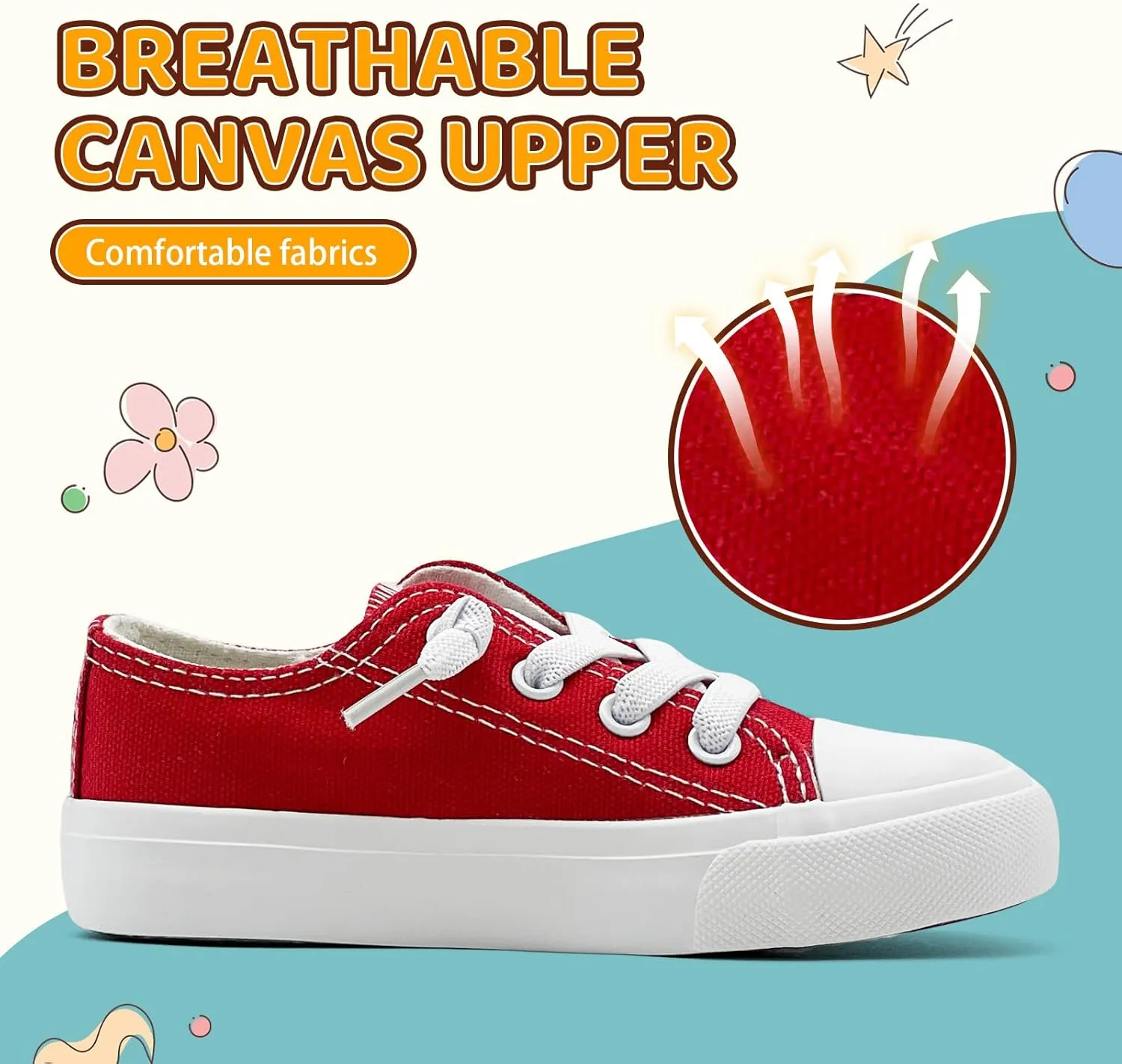 Kids Girls Boys Canvas Sneakers Slip on Walking Shoes Lightweight Tennis Running School Casual Classic Sneakers Little Big Kids