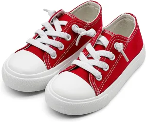 Kids Girls Boys Canvas Sneakers Slip on Walking Shoes Lightweight Tennis Running School Casual Classic Sneakers Little Big Kids