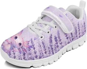 Kids Running Shoes Girls Slip on Sneakers Shoes Mesh Soft Tennis Shoes