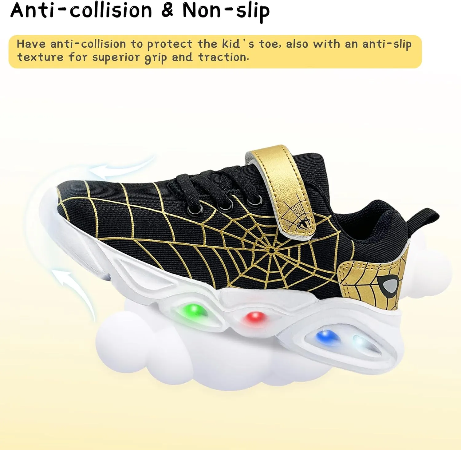 Kids Shoes Toddler Boys Girls Athletic Running Sports Sneakers Non-Slip Lightweight Sneakers Unisex Luminous Sneakers for Toddler/Little Kid