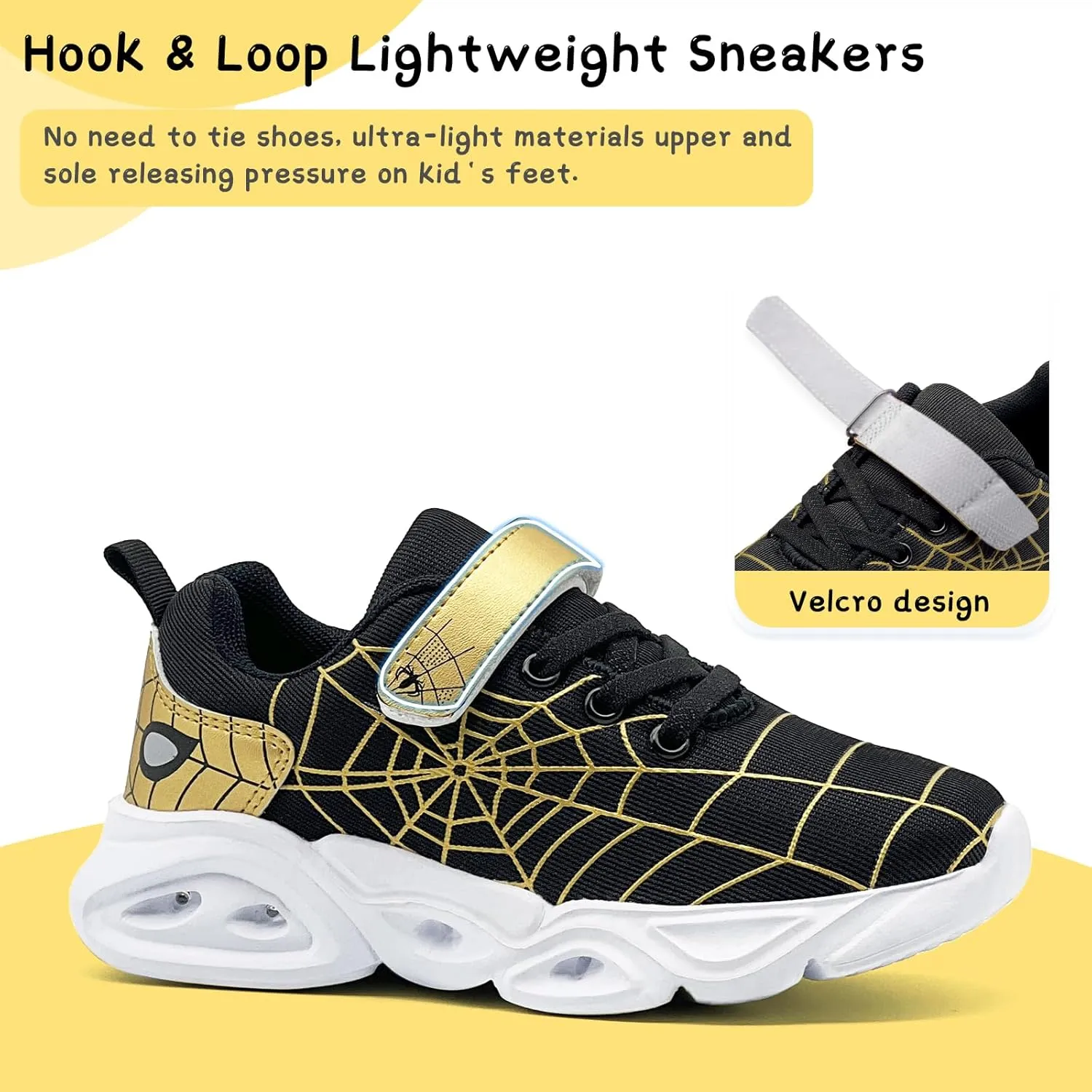 Kids Shoes Toddler Boys Girls Athletic Running Sports Sneakers Non-Slip Lightweight Sneakers Unisex Luminous Sneakers for Toddler/Little Kid
