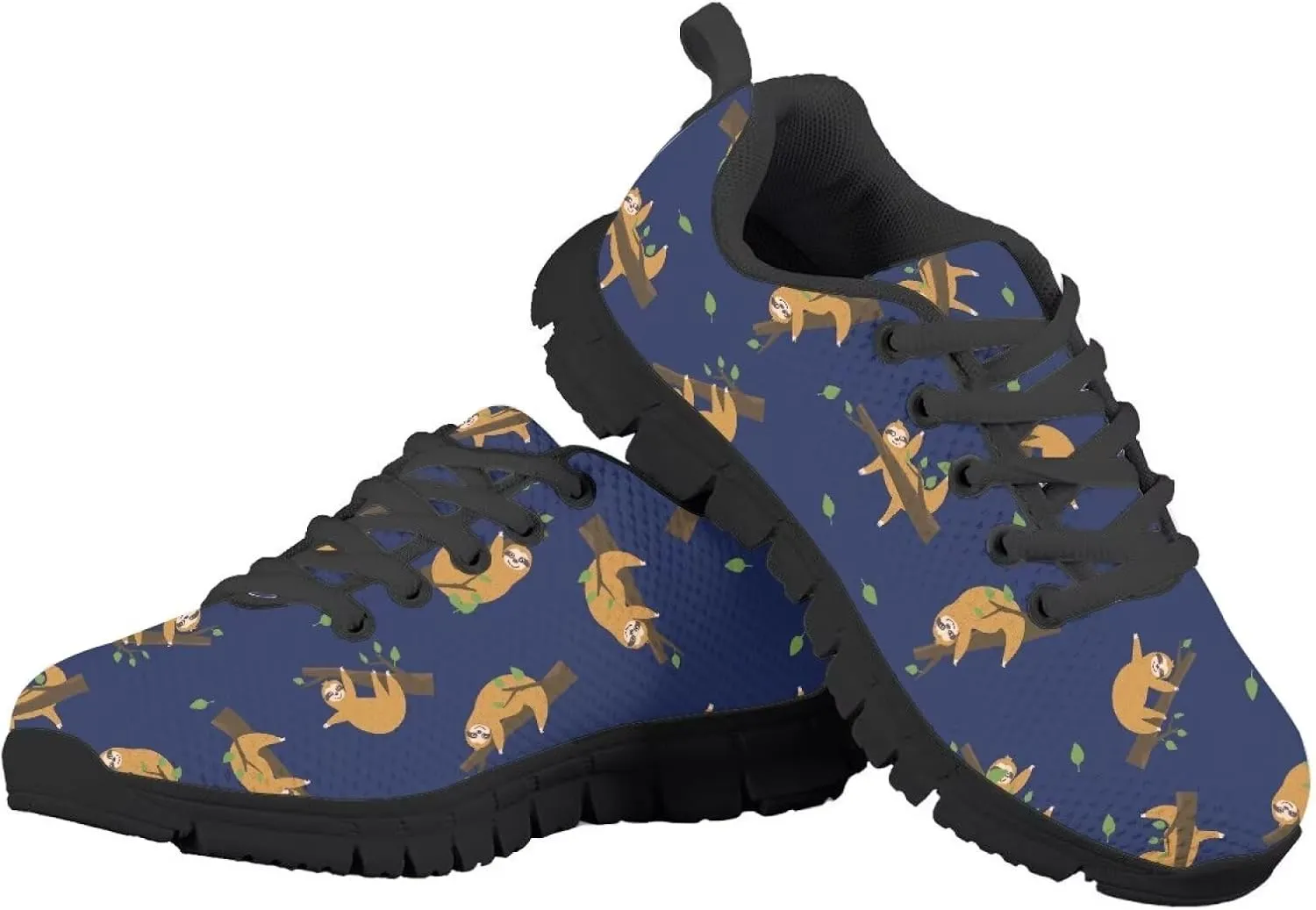 Kids Sneakers Lightweight Cat/Sloth/Koala Graphic Mesh Shoes Little Girls Lace-up Tennis Sneaker for Sport Wear