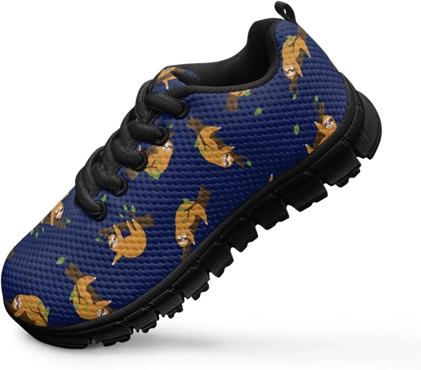 Kids Sneakers Lightweight Cat/Sloth/Koala Graphic Mesh Shoes Little Girls Lace-up Tennis Sneaker for Sport Wear