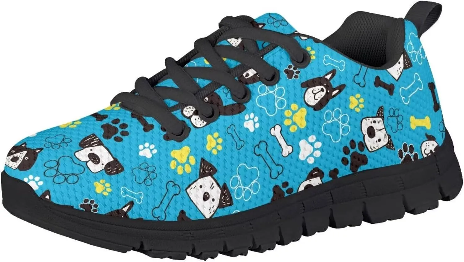 Kids Sneakers Lightweight Cat/Sloth/Koala Graphic Mesh Shoes Little Girls Lace-up Tennis Sneaker for Sport Wear
