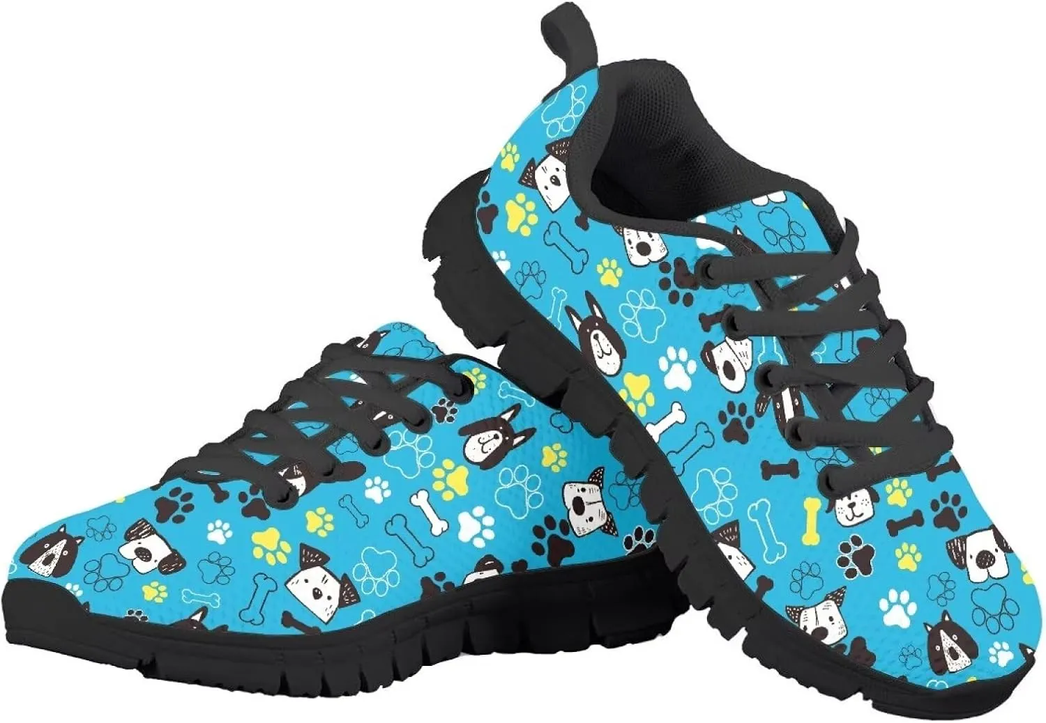 Kids Sneakers Lightweight Cat/Sloth/Koala Graphic Mesh Shoes Little Girls Lace-up Tennis Sneaker for Sport Wear