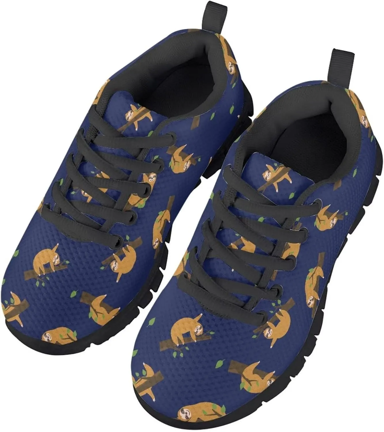 Kids Sneakers Lightweight Cat/Sloth/Koala Graphic Mesh Shoes Little Girls Lace-up Tennis Sneaker for Sport Wear
