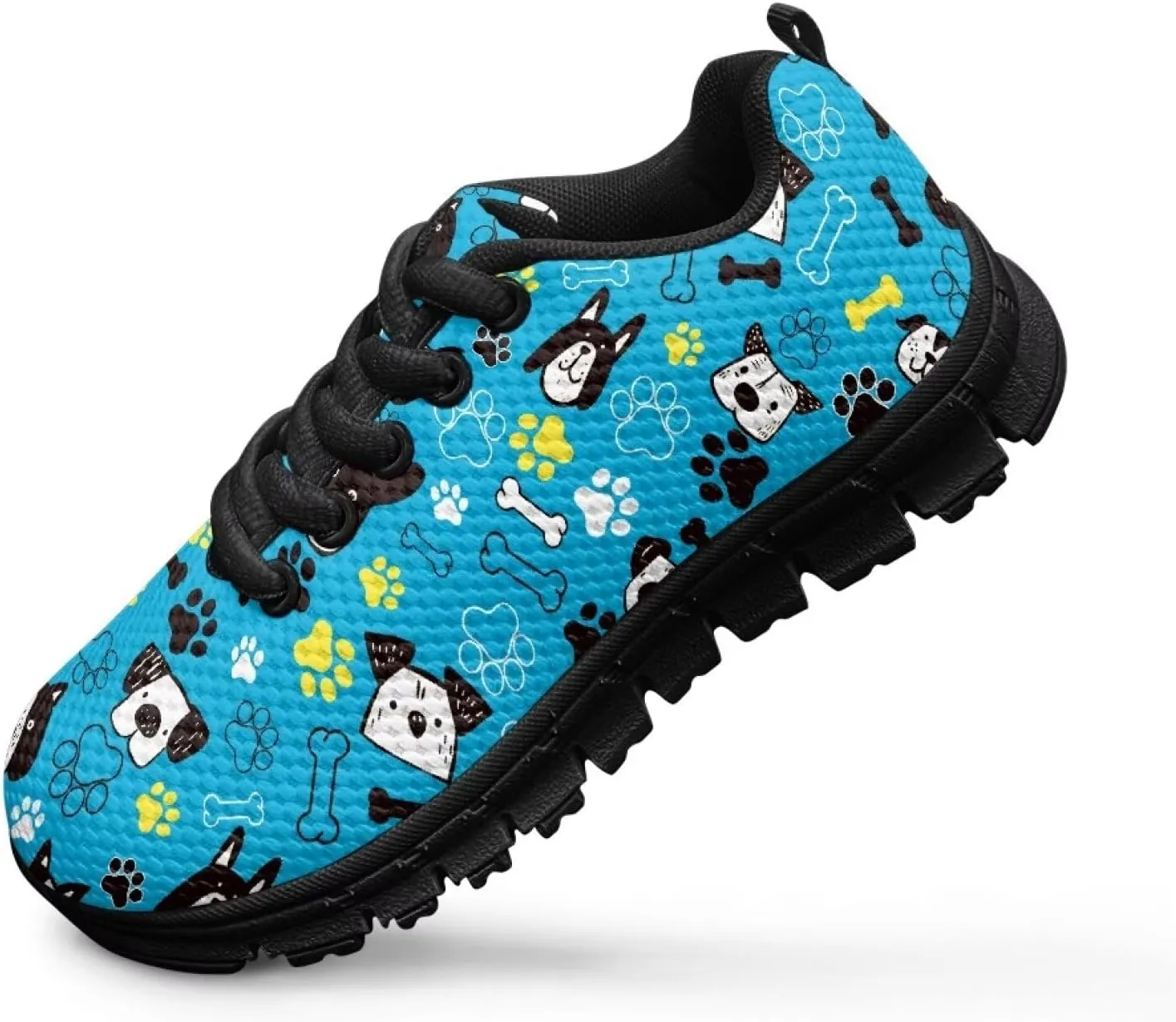 Kids Sneakers Lightweight Cat/Sloth/Koala Graphic Mesh Shoes Little Girls Lace-up Tennis Sneaker for Sport Wear