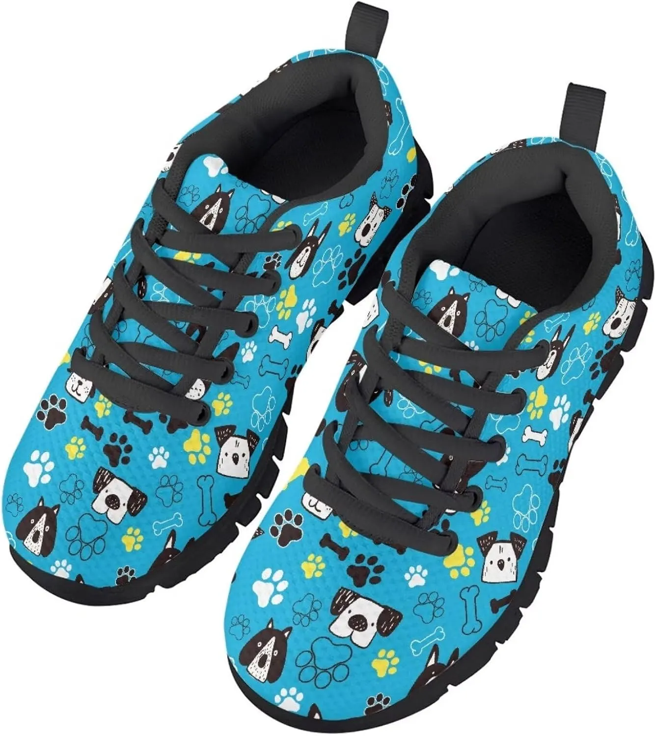 Kids Sneakers Lightweight Cat/Sloth/Koala Graphic Mesh Shoes Little Girls Lace-up Tennis Sneaker for Sport Wear