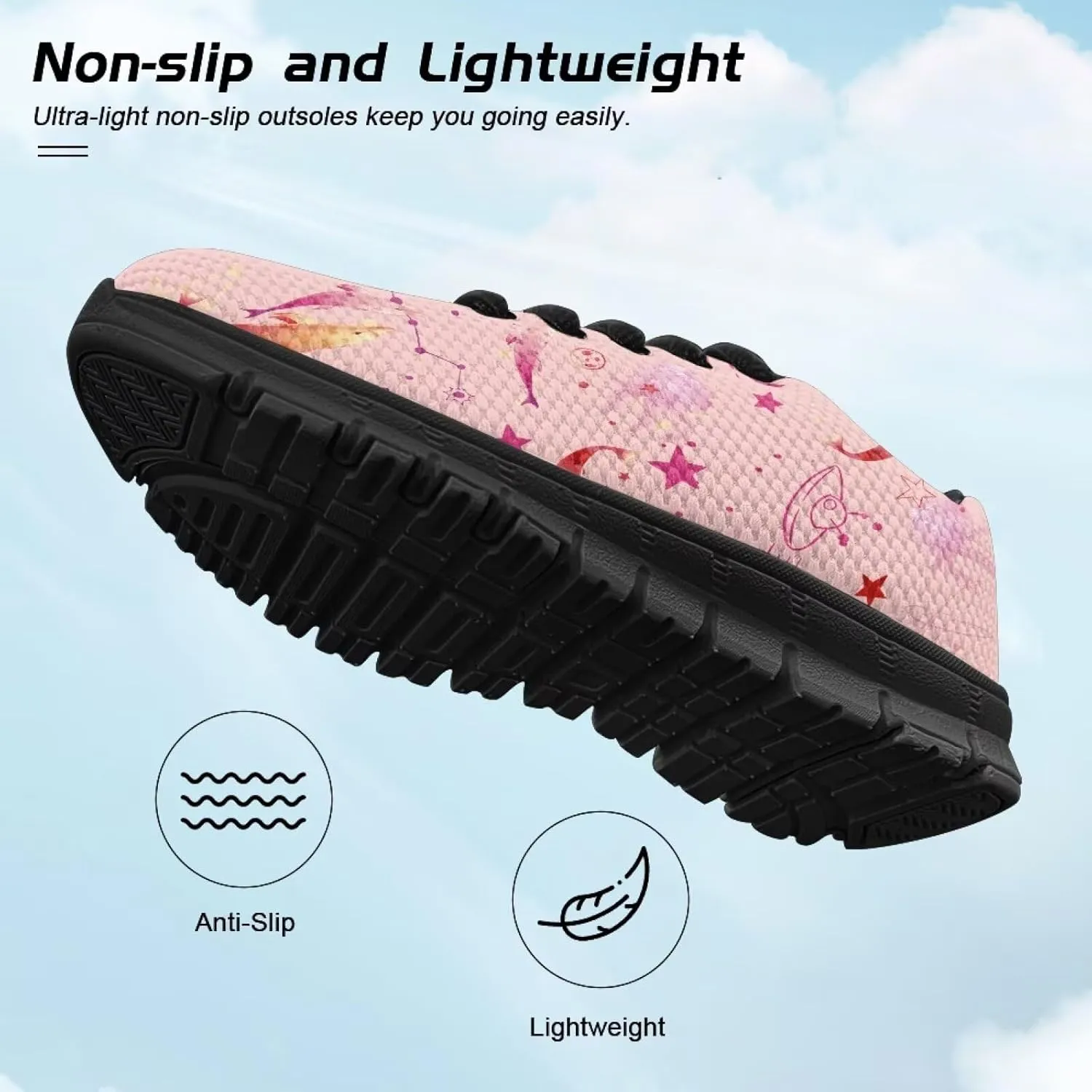 Kids Sneakers Lightweight Cat/Sloth/Koala Graphic Mesh Shoes Little Girls Lace-up Tennis Sneaker for Sport Wear