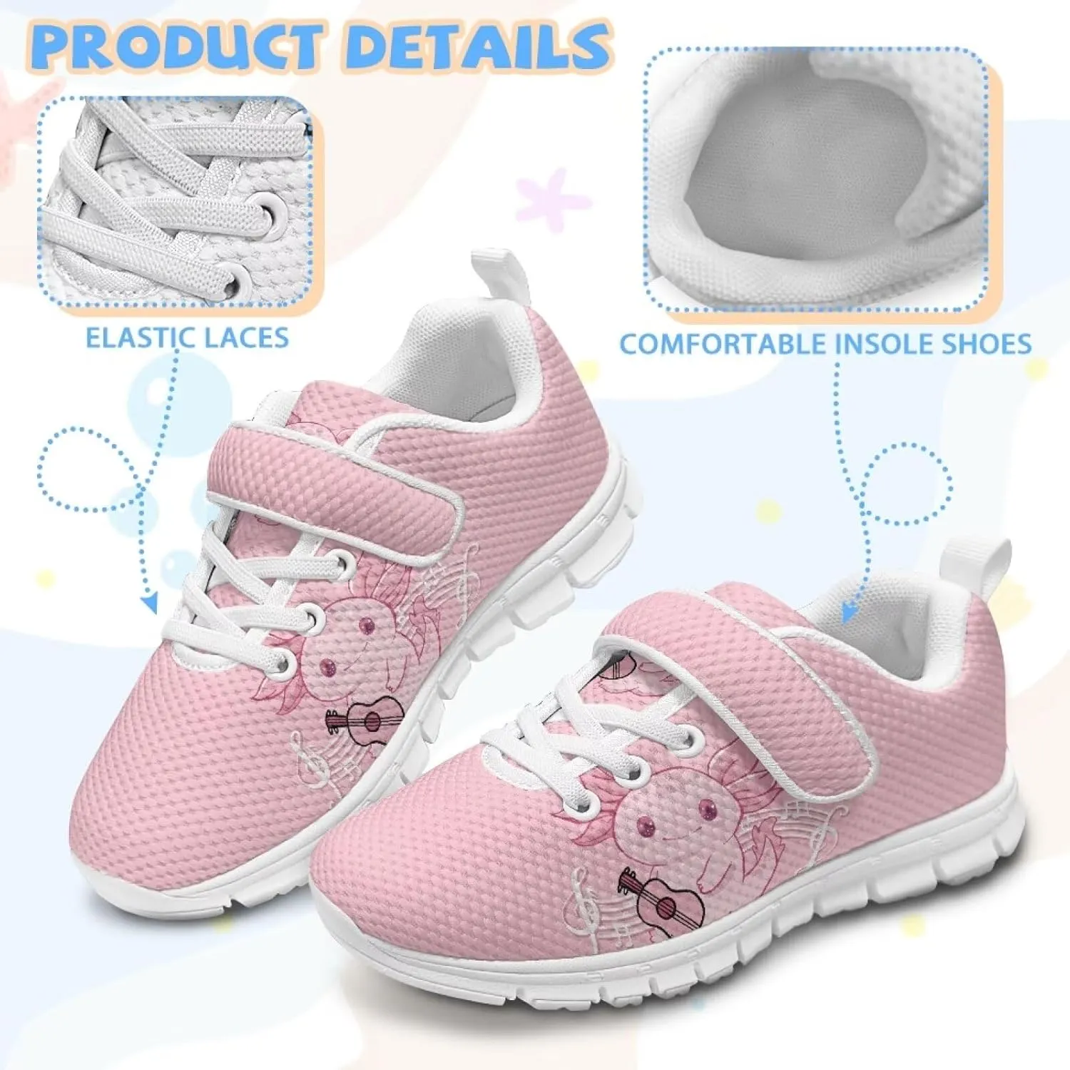 Kids Tennis Shoes Little Girls Sneakers School Shoes Cute Walking Shoes