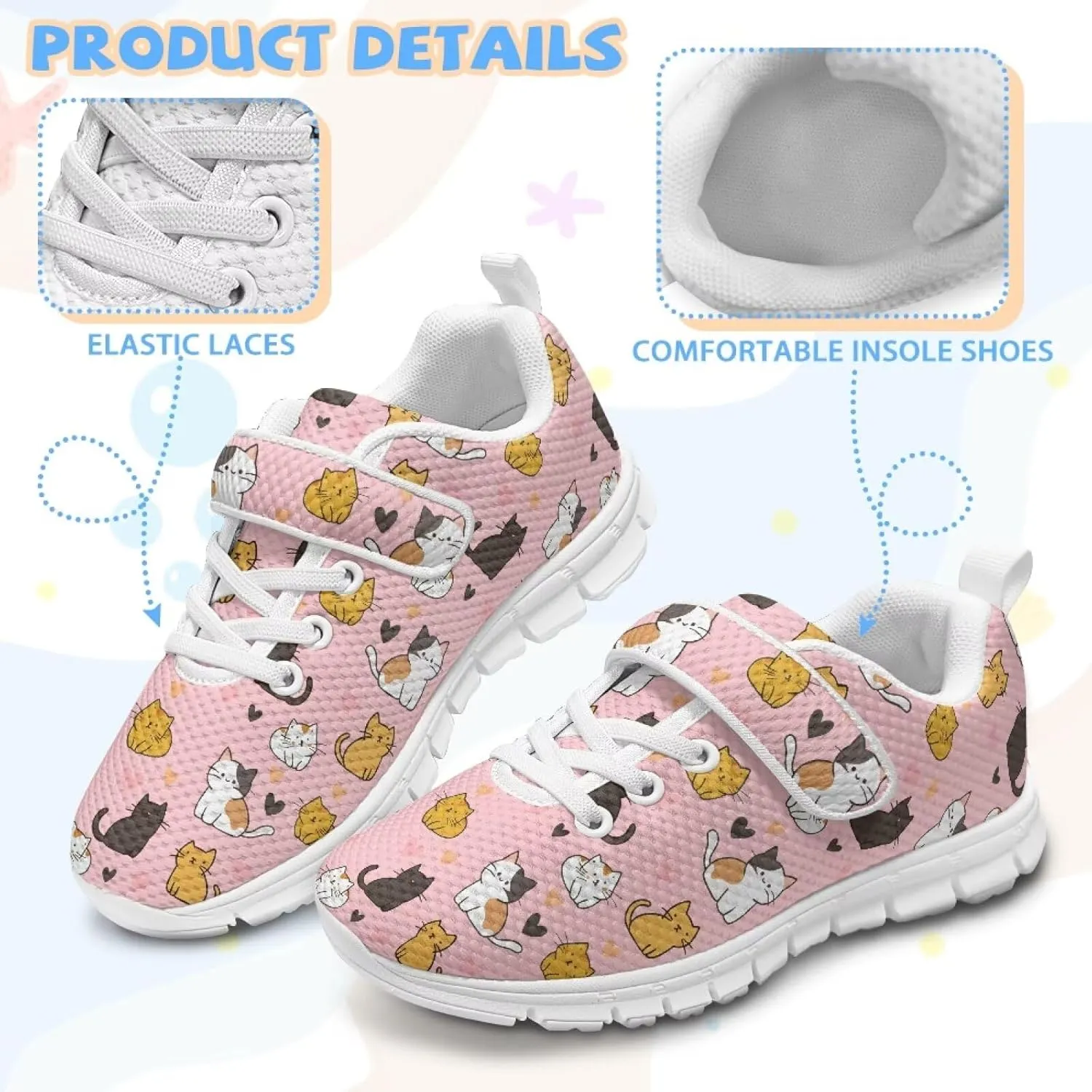 Kids Tennis Shoes School Sneakers for Boys Girls Cute Running Shoes