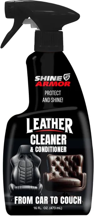Leather Cleaner and Conditioner for Cars, Couch, Purse, Hand Bags, and Shoes - Twin Pack - Protect and Clean Interior Detailing (2x8oz Bottles)