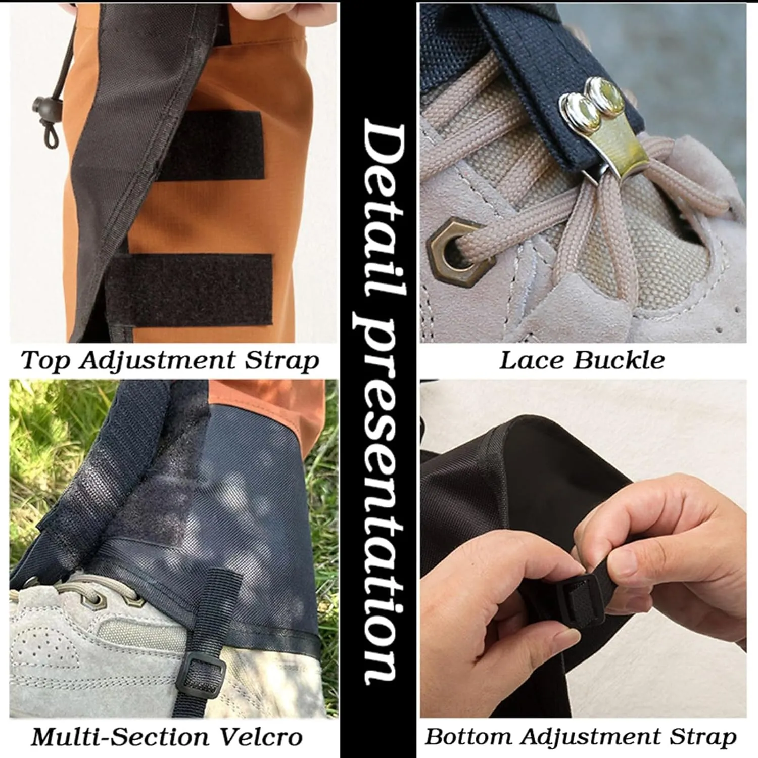 Leg Gaiters,Snake Bite Protection Guards,Outdoor Waterproof Hiking Gaiters with Adjustable Size,for Walking,Climbing,Hiking