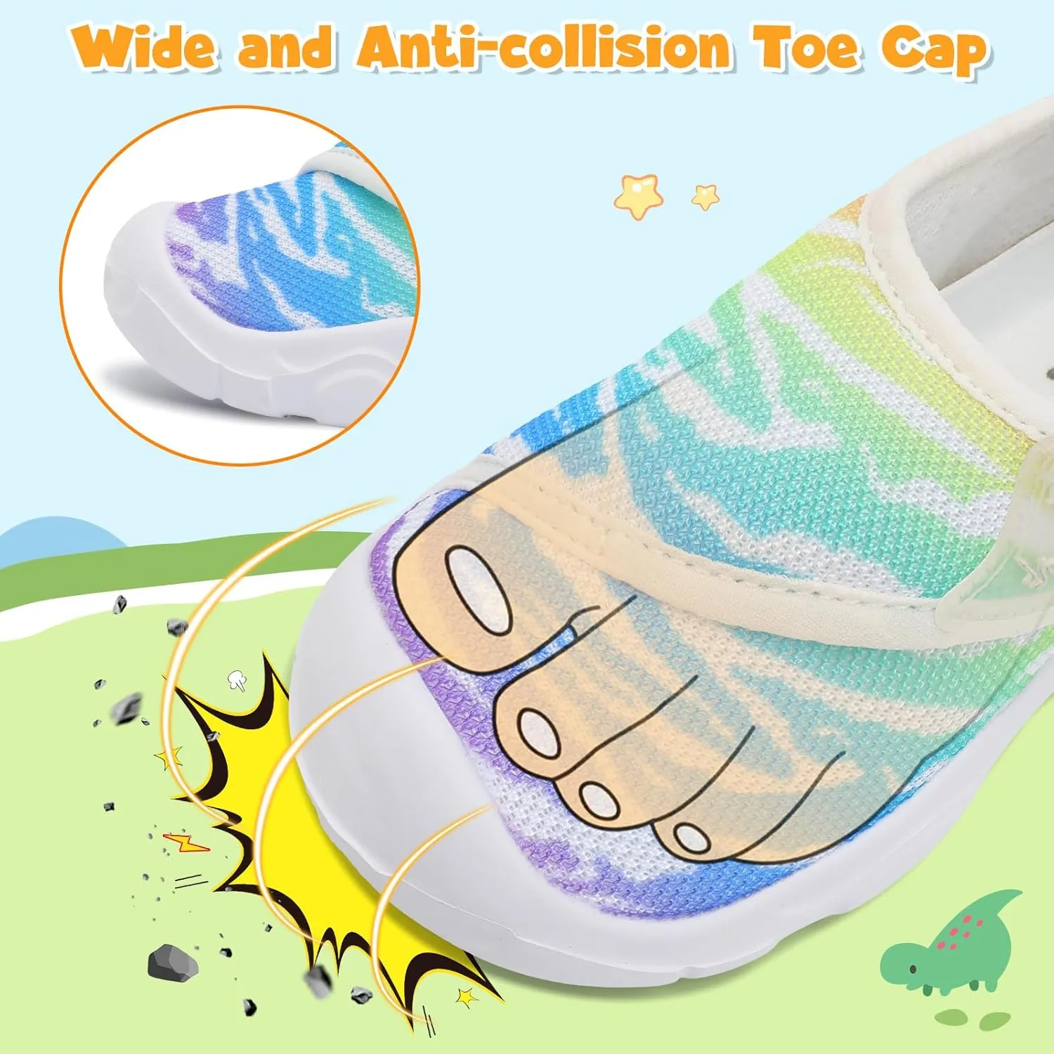 LeIsfIt Toddler Shoes Girls Boys Wide Barefoot Shoes Kids Breathable Sneakers Lightweight Tennis Athletic Walking Sneakers Slip On