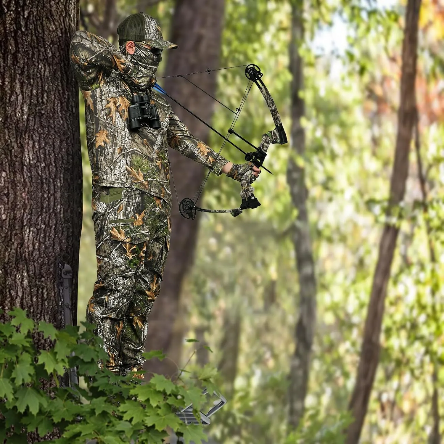 LOOGU Camo Hunting Pants for Men Water-Resistant Quiet & Matte Turkey Hunting Camo Pants for Men with 6 Pockets