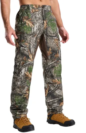 LOOGU Camo Hunting Pants for Men Water-Resistant Quiet & Matte Turkey Hunting Camo Pants for Men with 6 Pockets