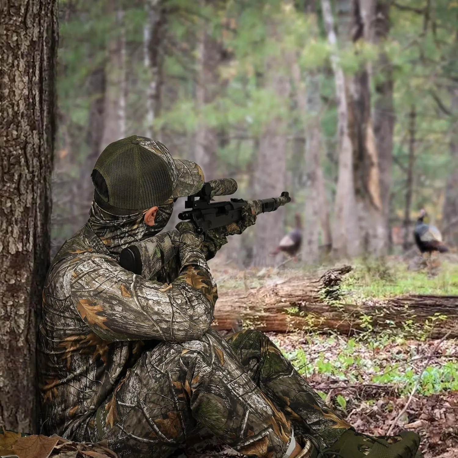 LOOGU Camo Hunting Pants for Men Water-Resistant Quiet & Matte Turkey Hunting Camo Pants for Men with 6 Pockets