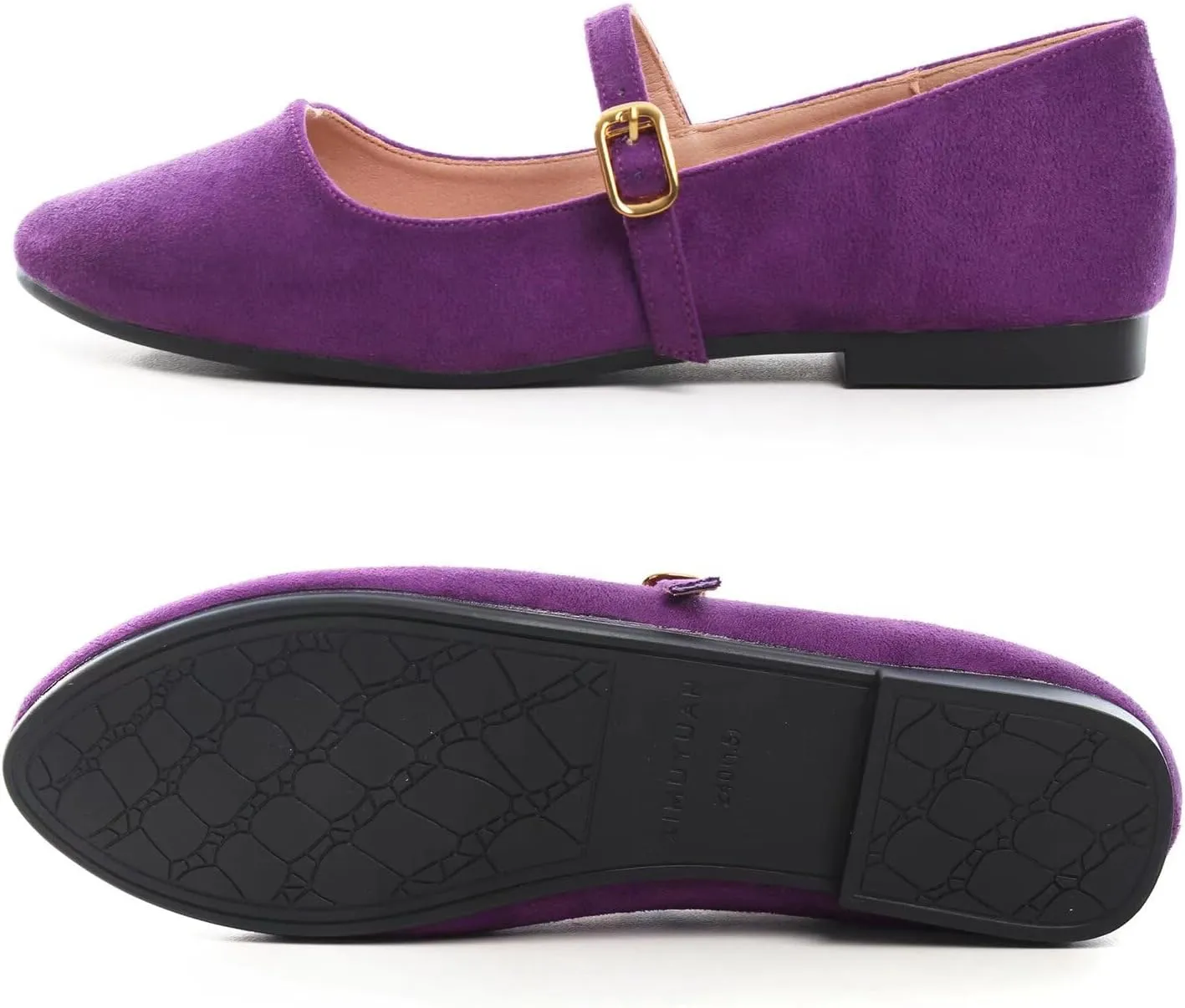 LUXINYU Women's Slip on Flats,Classy Round Toe Solid Classic Mary Jane Ballet Dance Shoes Soft Comfortable PU Flat Shoes