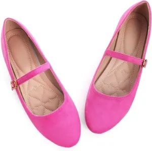 LUXINYU Women's Slip on Flats,Classy Round Toe Solid Classic Mary Jane Ballet Dance Shoes Soft Comfortable PU Flat Shoes