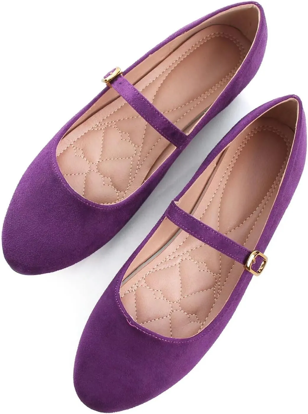 LUXINYU Women's Slip on Flats,Classy Round Toe Solid Classic Mary Jane Ballet Dance Shoes Soft Comfortable PU Flat Shoes