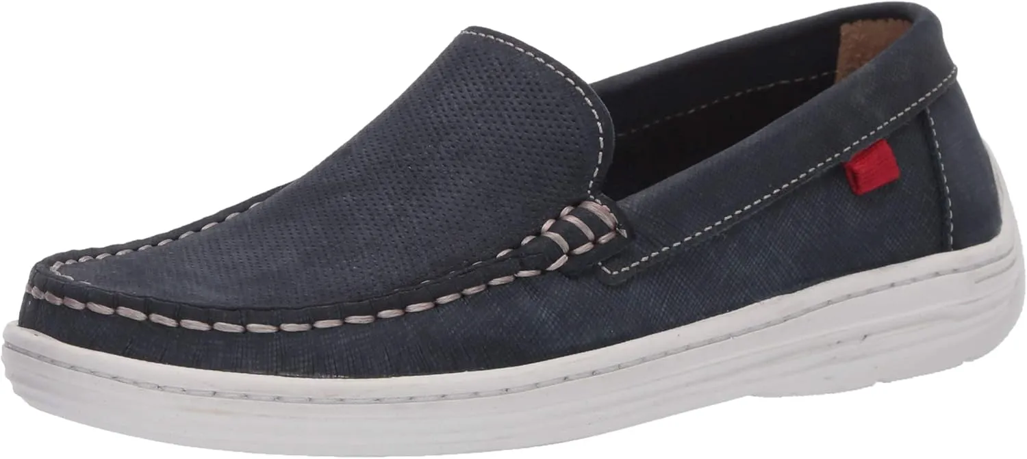 Marc Joseph New York Kids Loafer, Blue Jeans Perforated/Contrast stitch, 10.5 US medium