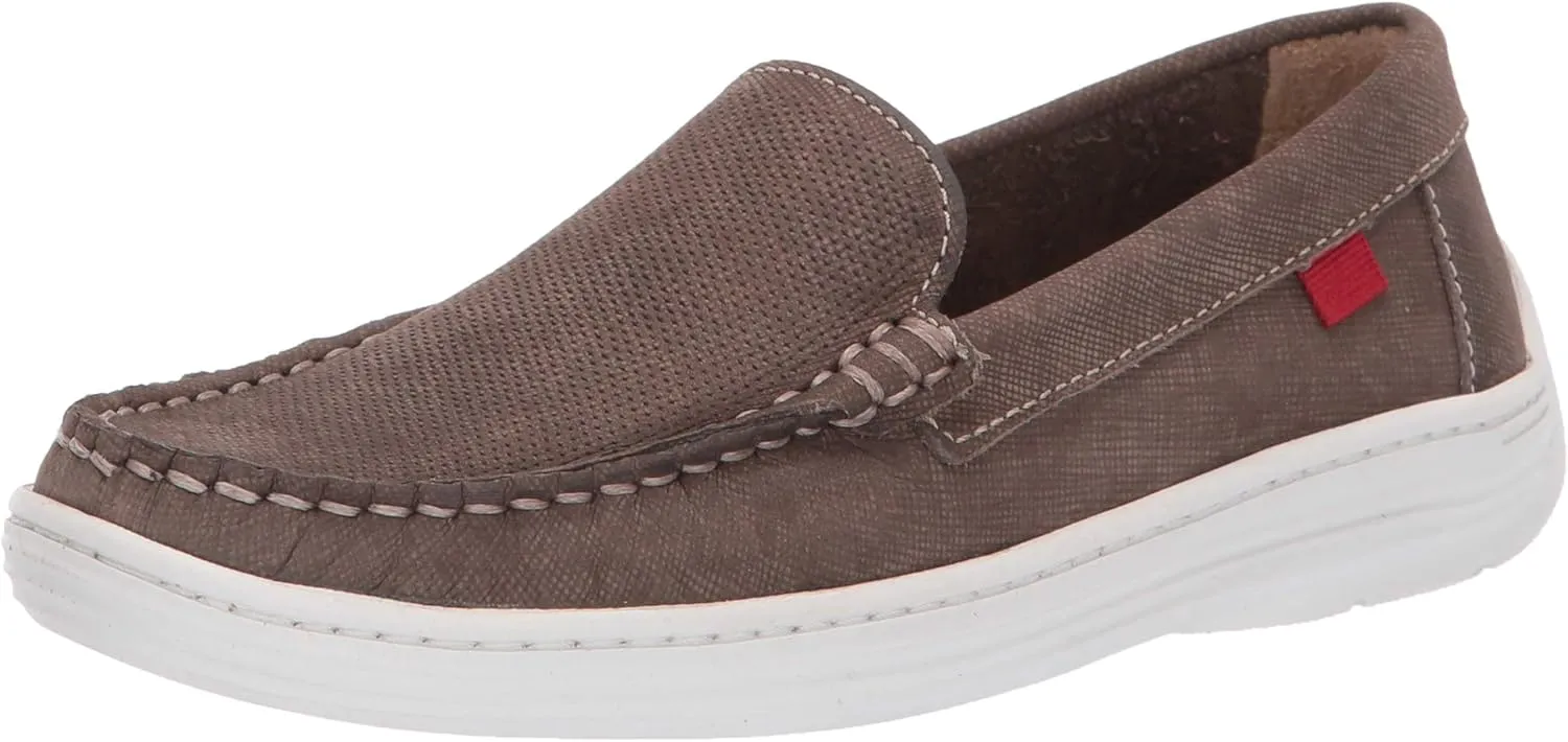Marc Joseph New York Kids Loafer, Grey Jeans Perforated/Contrast stitch, 11.5 US medium
