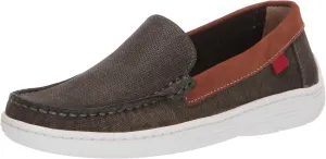 Marc Joseph New York Kids Loafer, Olive Jeans Perforated/Contrast Binding 1 M US