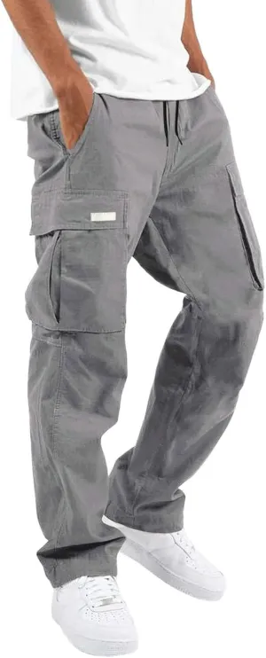 Men Pants Casual Fashion Jogger Active Wear Sweatpants Straight Leg Cargo Combat Pant