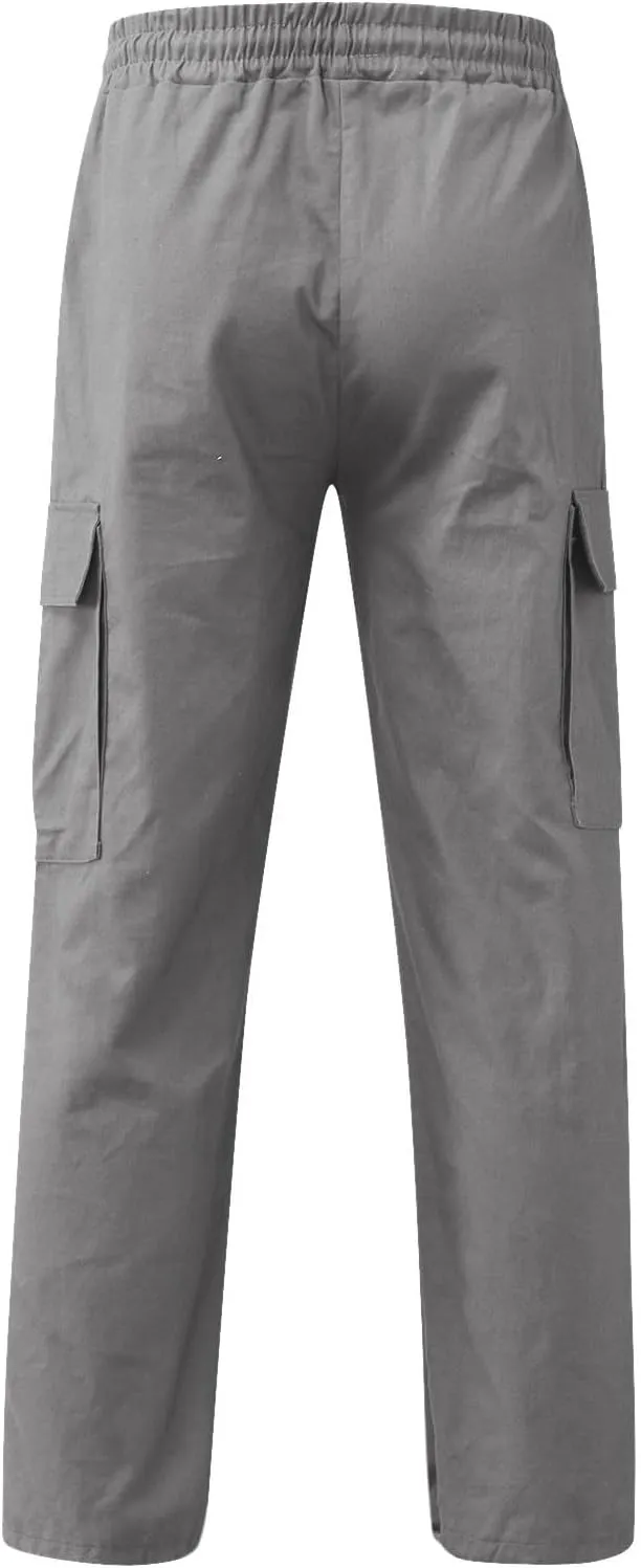 Men Pants Casual Fashion Jogger Active Wear Sweatpants Straight Leg Cargo Combat Pant