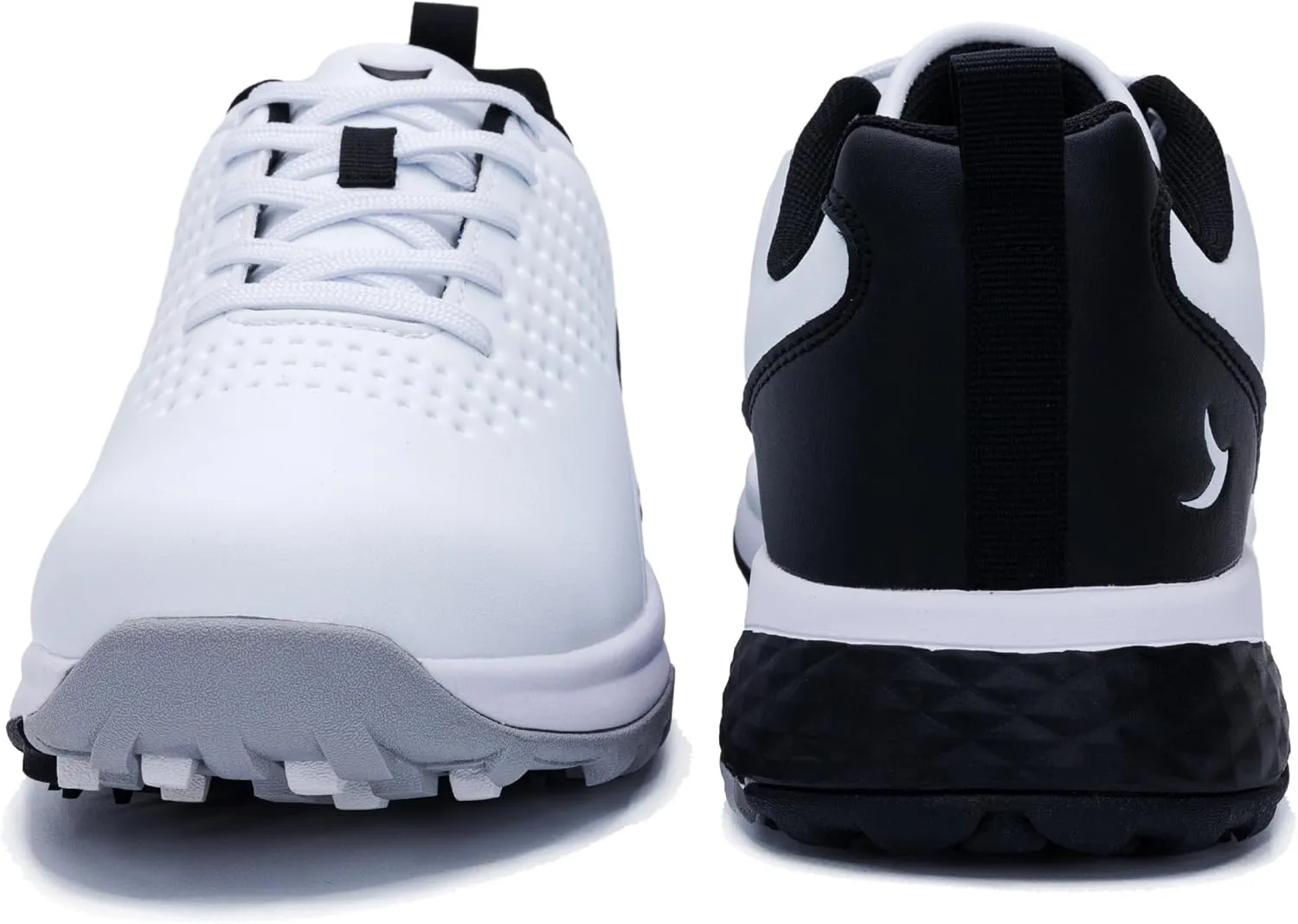 Mens Golf Shoes Waterproof Non-Slip Spiked Lightweight Outdoor Sport Walking Training Sneakers White US 7-12
