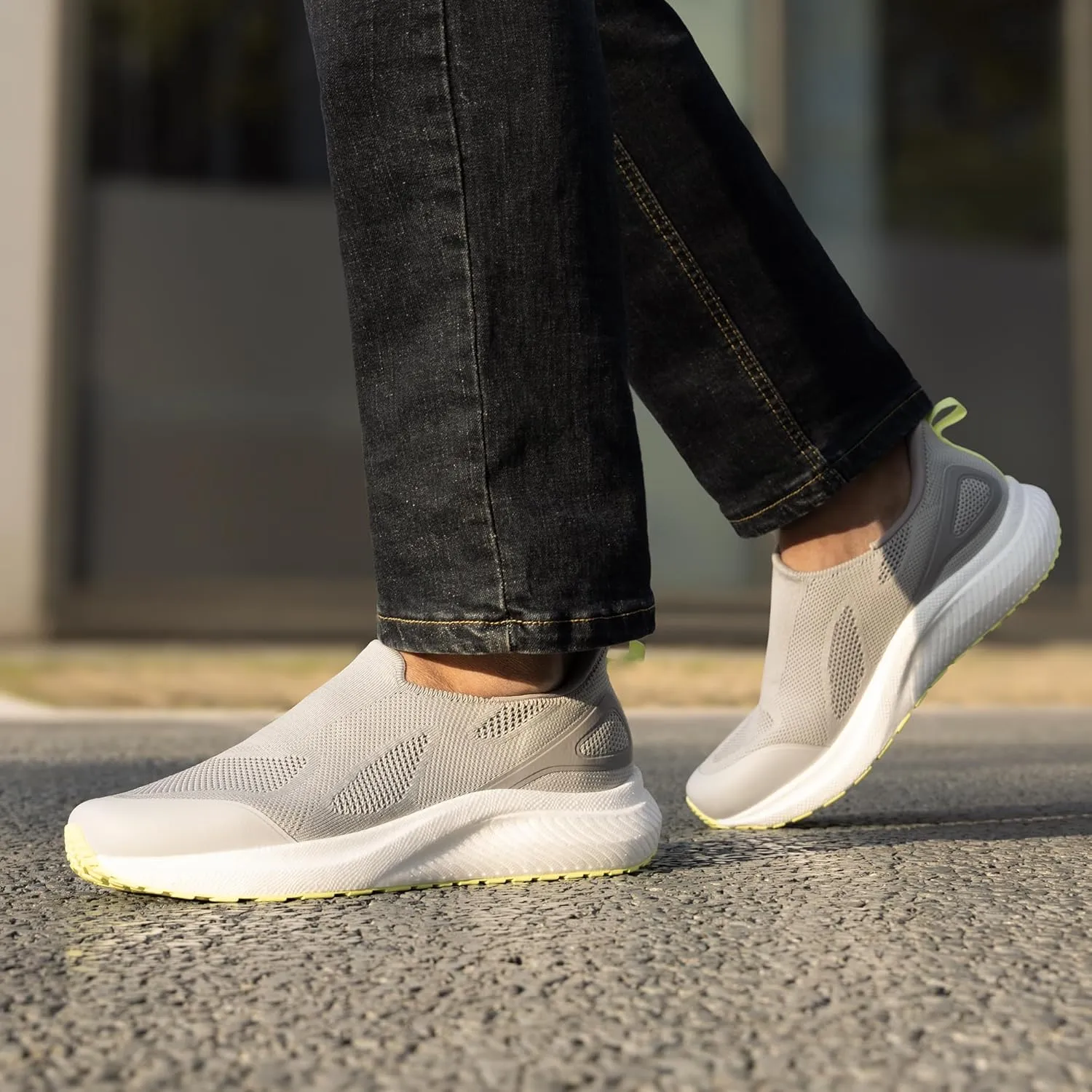 Men's Hands-Free Slip On Walking Shoes Laceless Comfortable Tennis Sneakers