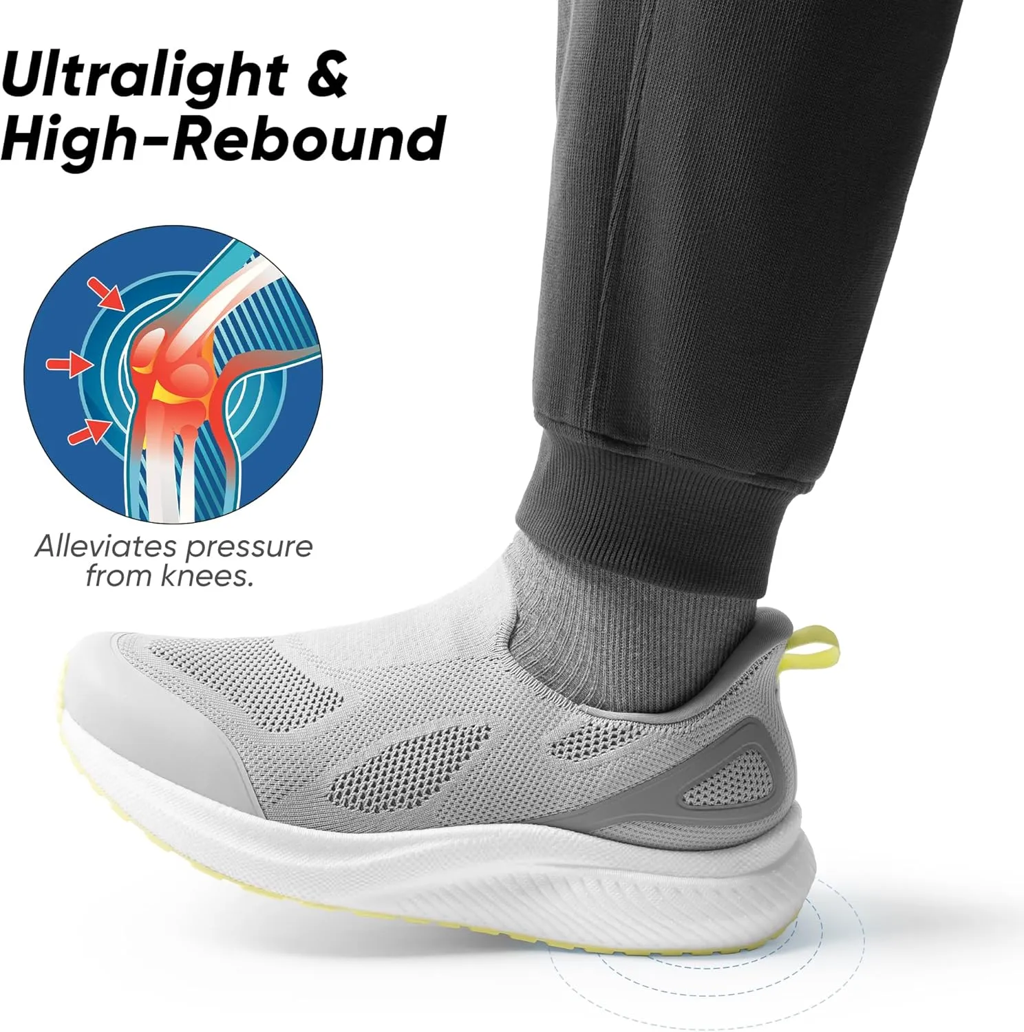 Men's Hands-Free Slip On Walking Shoes Laceless Comfortable Tennis Sneakers