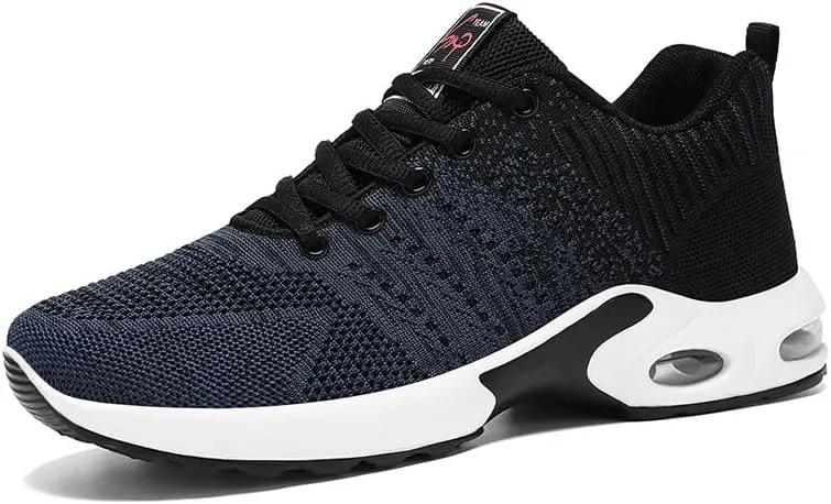 Men's Running Shoes Lightweight Breathable Flying Knitting Lace Up Mesh Walking Comfortable Fashion Casual Sneakers Workout Sports Shoes