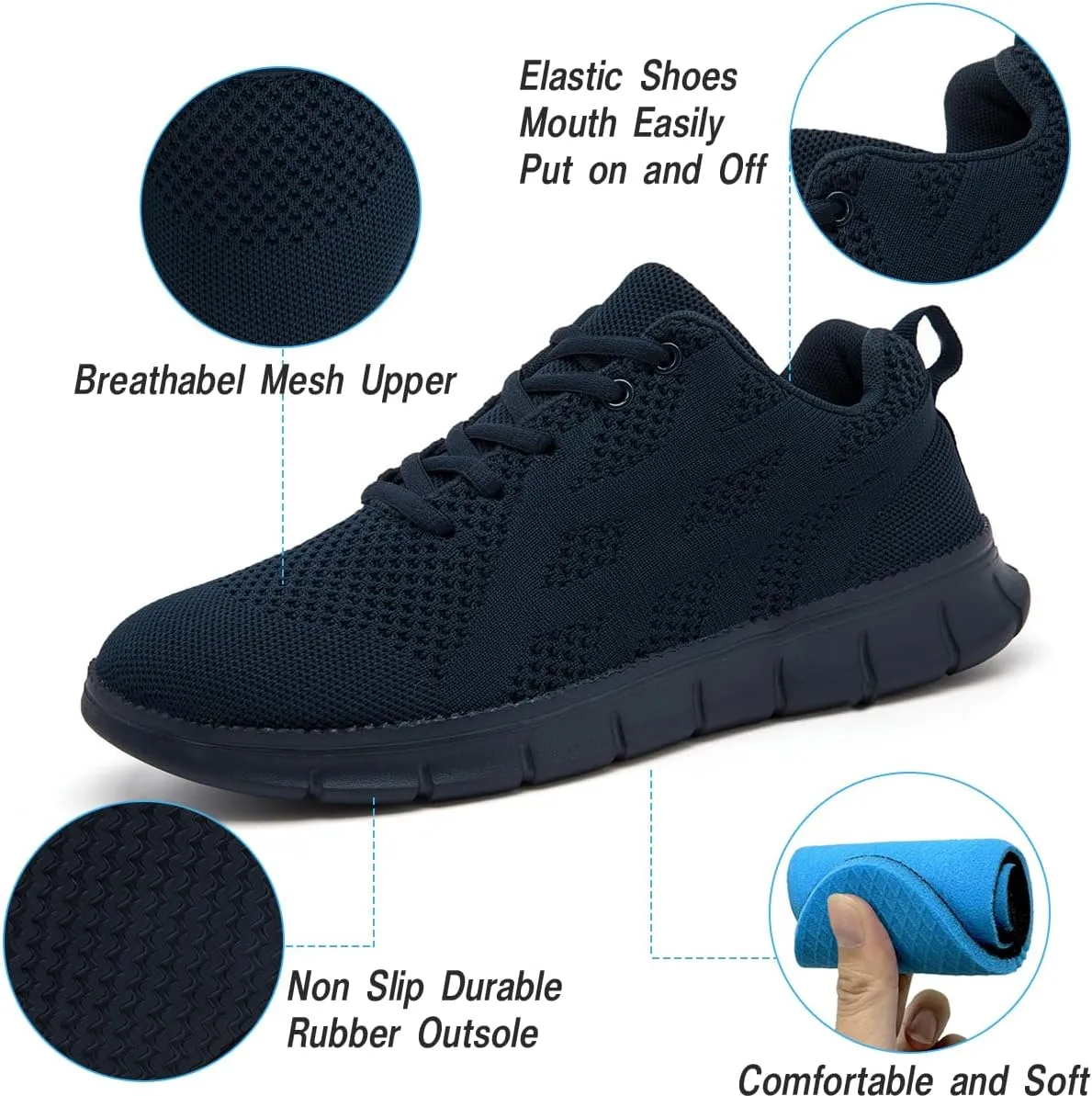 Mens Running Shoes Slip On Sneakers Walking Tennis Gym Athletic Sports Fashion Casual Breathable Shoes