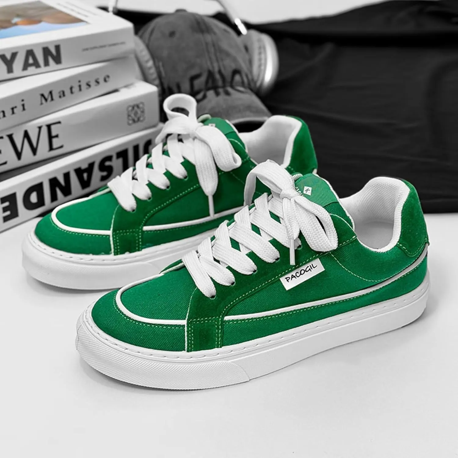 Mens Sneakers Classic Low top Casual Canvas Shoes for Men Teen, Lace Up Comfortable Skate Walking Shoe for Men Lightweight 2025 Popular Fashion Sneakers