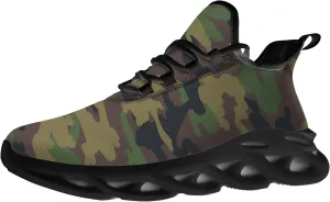 Men's Women's Green Camouflage Shoes Walking Running Tennis Shoes Camo Sneakers Gifts for Men Women