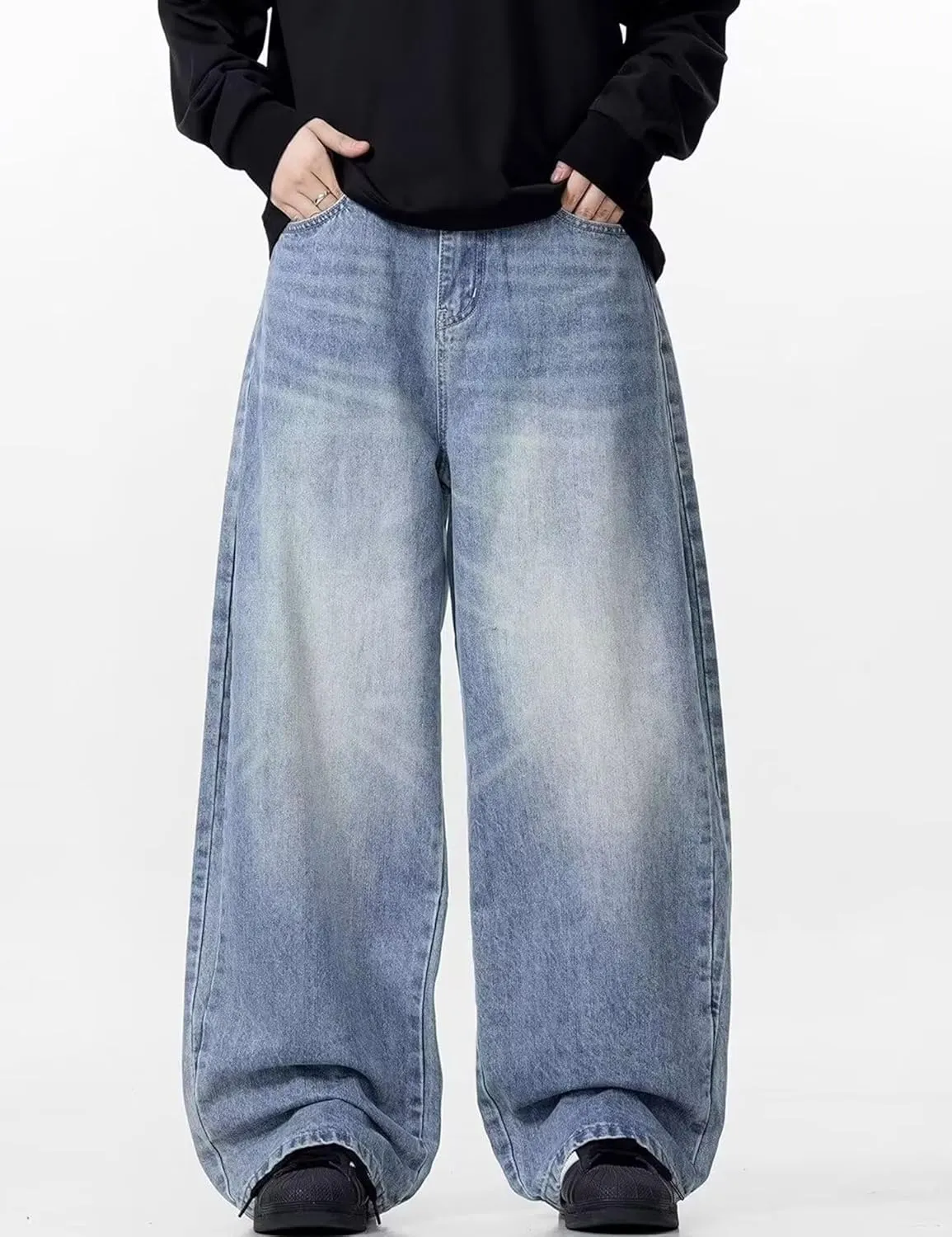 Mens Y2k Jeans Vintage Baggy Jnco Jeans Hip Hop Skater Pants Grunge Denim Pants for Men