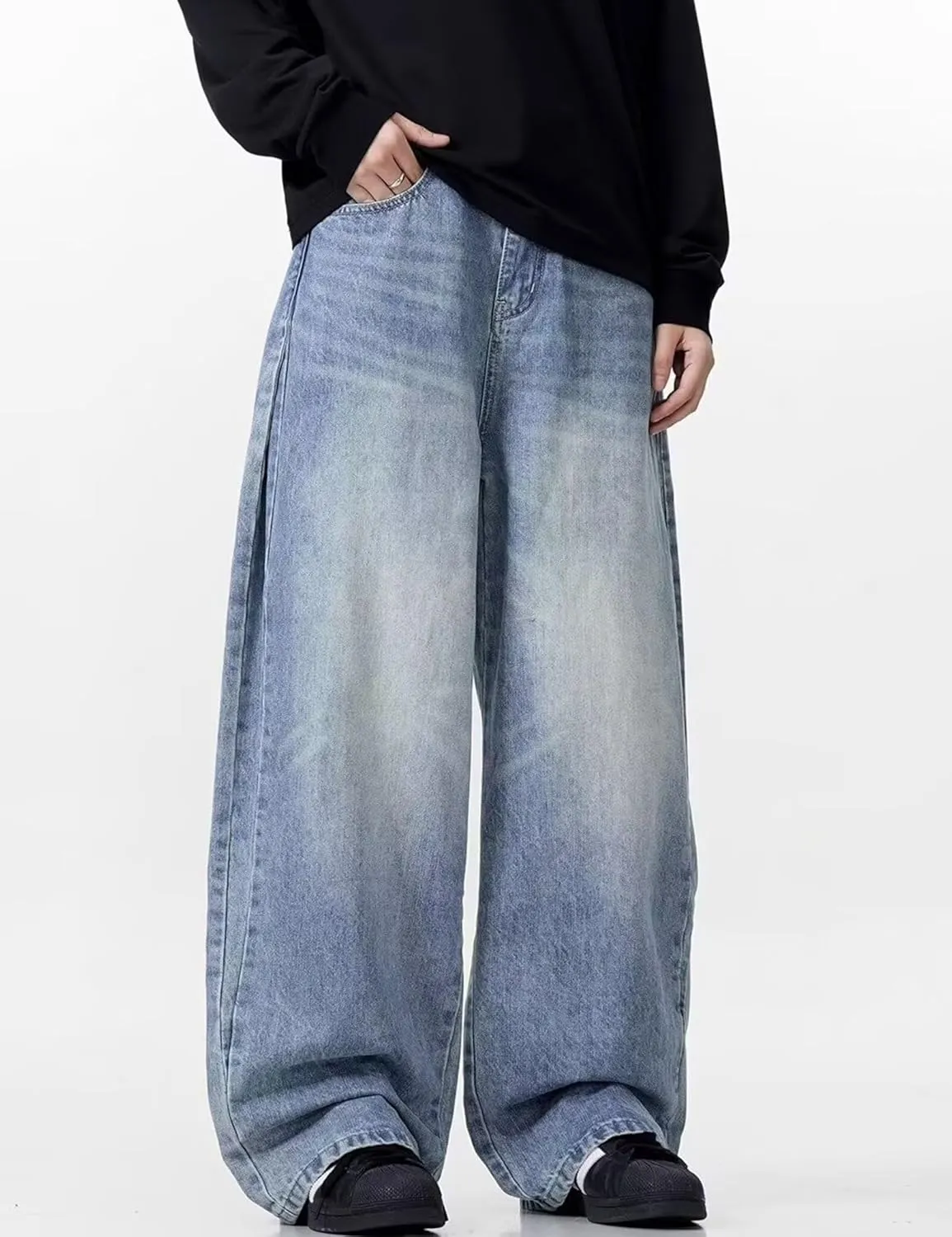 Mens Y2k Jeans Vintage Baggy Jnco Jeans Hip Hop Skater Pants Grunge Denim Pants for Men