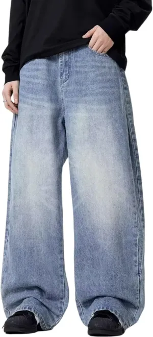 Mens Y2k Jeans Vintage Baggy Jnco Jeans Hip Hop Skater Pants Grunge Denim Pants for Men