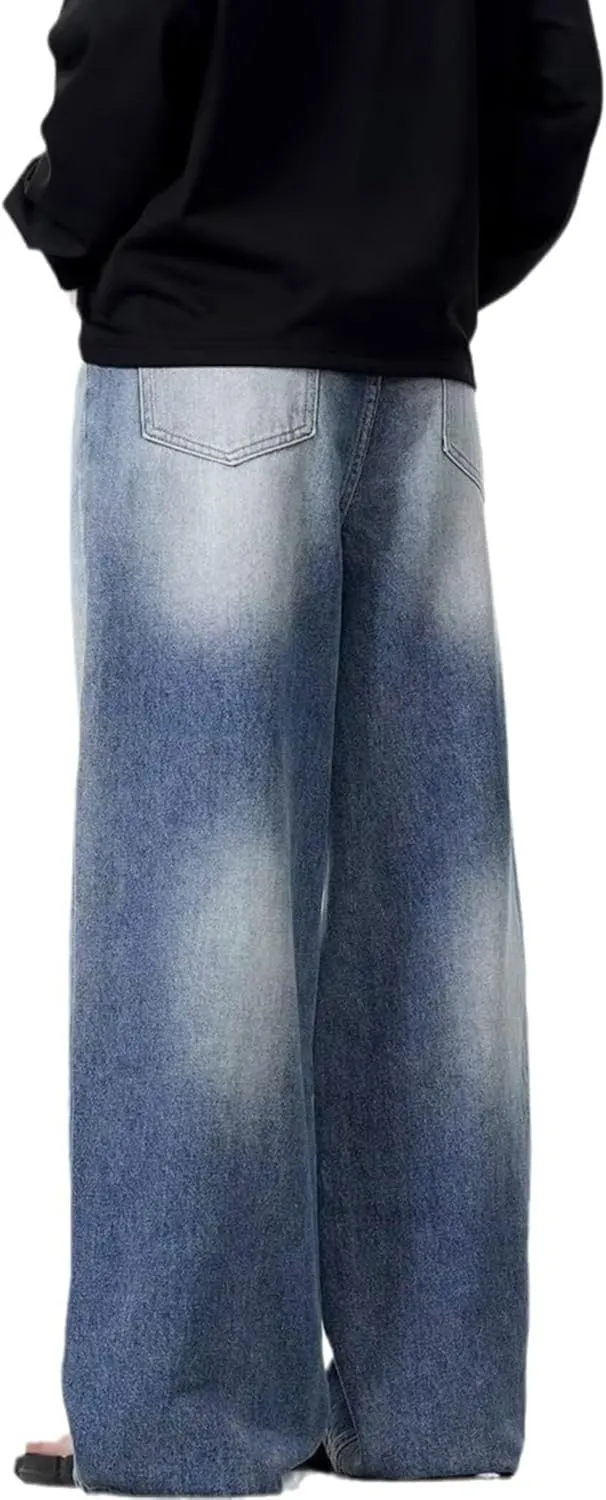 Mens Y2k Jeans Vintage Baggy Jnco Jeans Hip Hop Skater Pants Grunge Denim Pants for Men