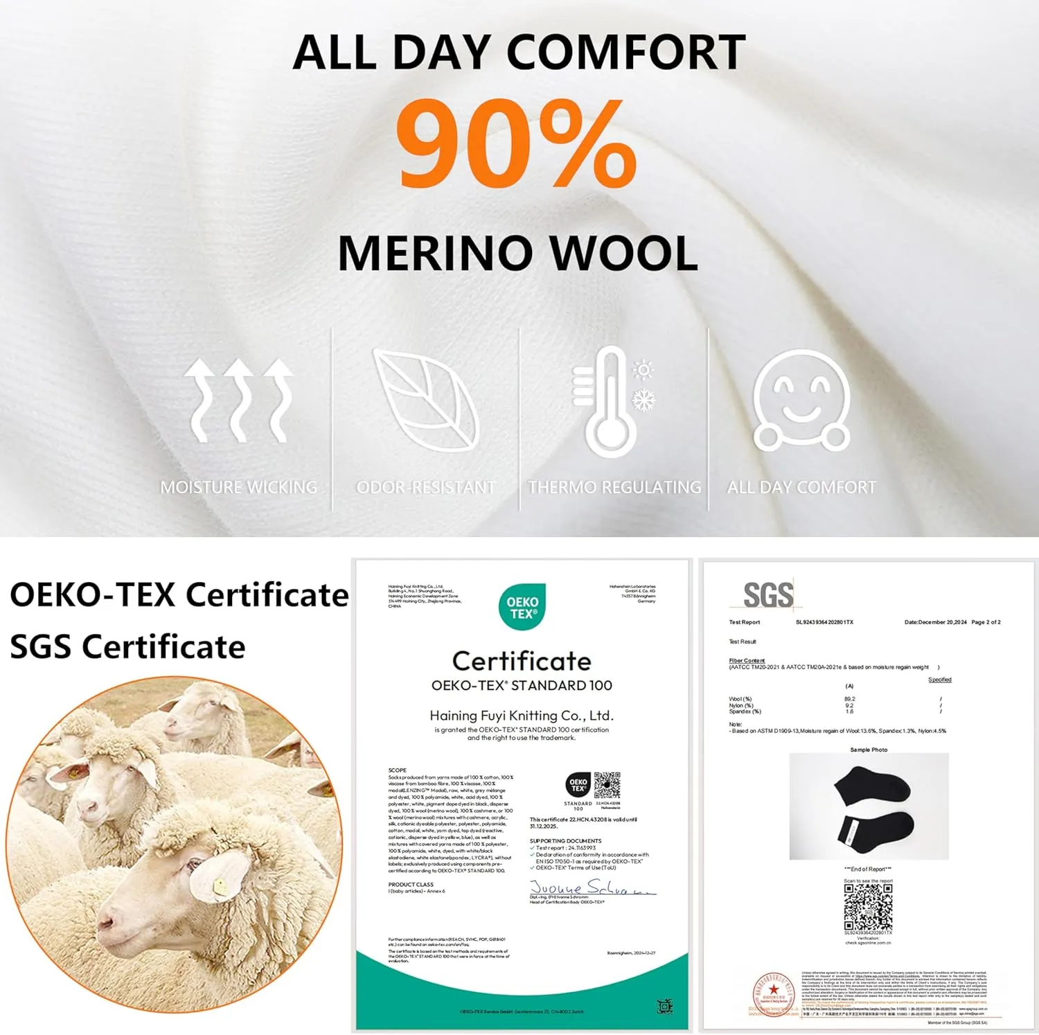 Merino Wool Ankle Socks, Men's Women's 90% Wool Athletic Thin Running Moisture Wicking Socks, 3 Pairs