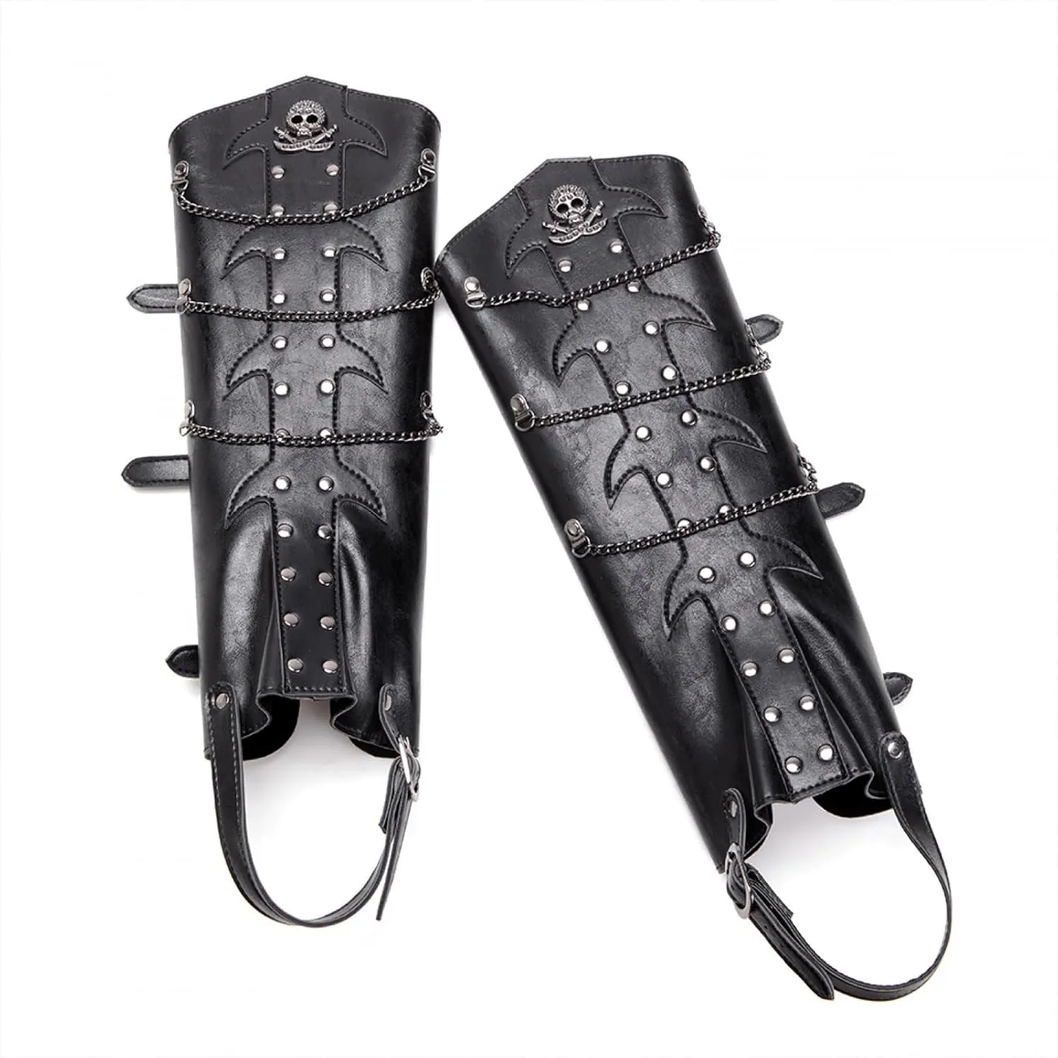 MIAOCOS Medieval Leather Armor Leg Covers Boot Covers Renaissance Pirate Viking Stage Halloween Shoe Accessories