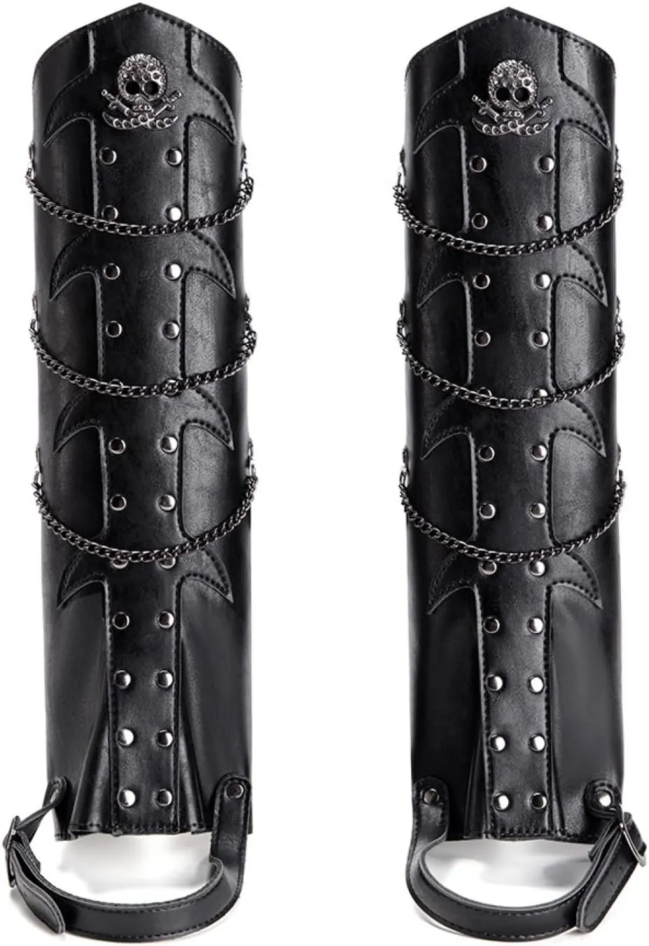 MIAOCOS Medieval Leather Armor Leg Covers Boot Covers Renaissance Pirate Viking Stage Halloween Shoe Accessories
