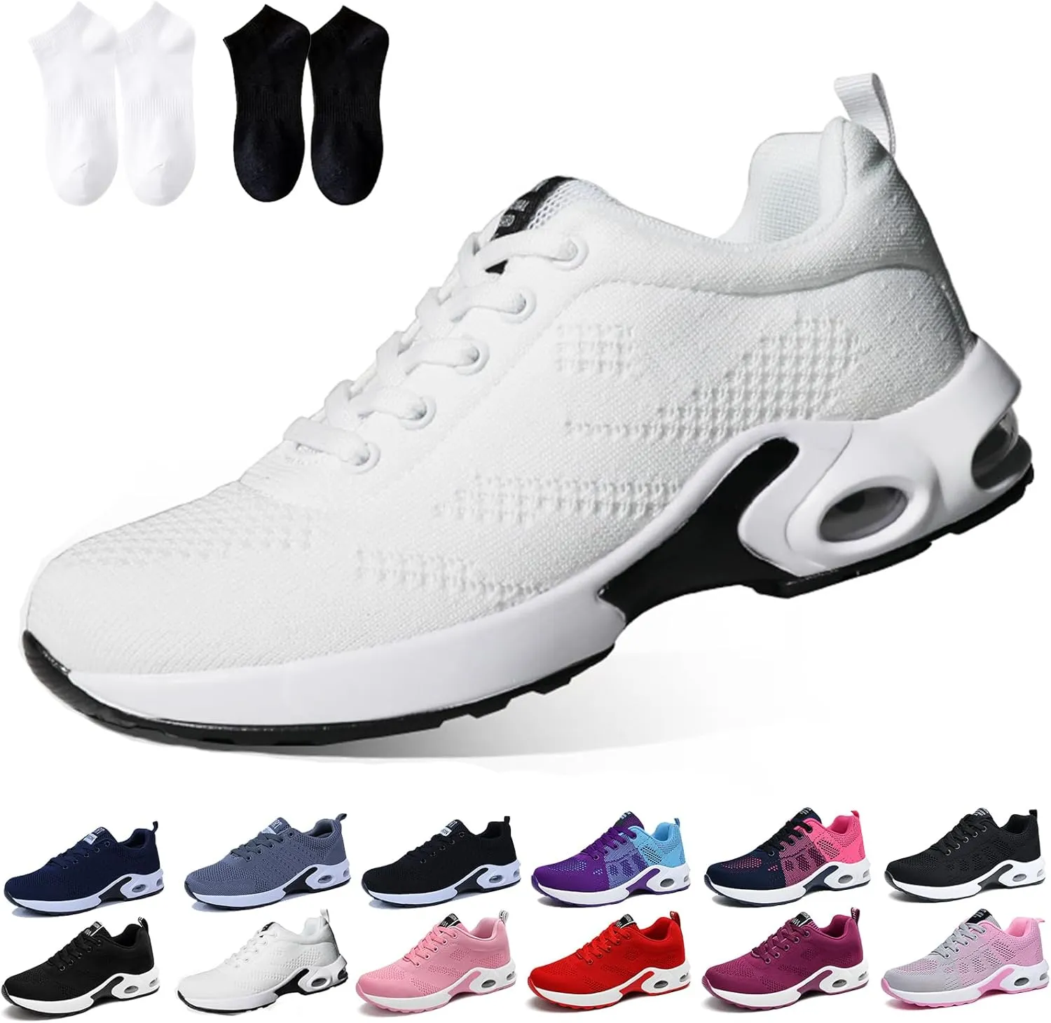 Musabela Orthopedic Sneakers for Women, Breathable Wide Toe Box Sneaker, Air Cushion Slip-On Platform Sneakers