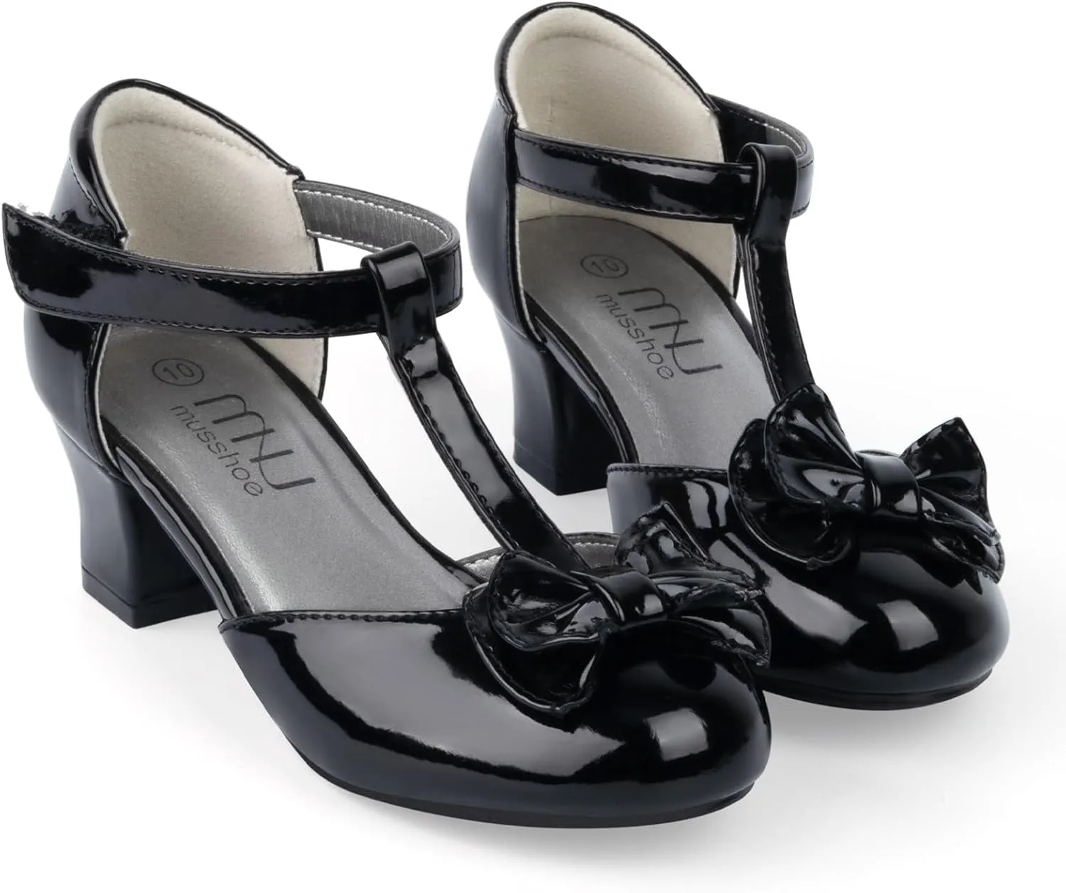 MUSSHOE Toddler/Little Kid Mary Jane Shoes for Girls Dress Princess Shoes for Party Birthday Wedding Low Heel Flats with Cute Bowknot