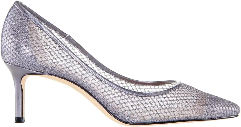 NINA Niley - Women's Gunmetal Mesh Low-Heel Classic Fashion Dressy Pump Shoes - Elegant and Comfortable Women's heeled Pumps - Casual and Dress