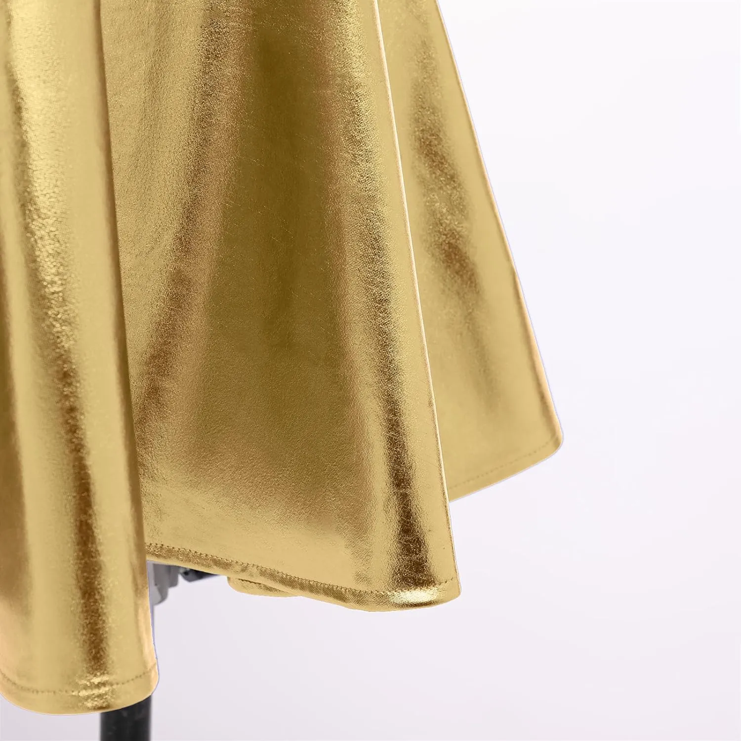 ODASDO Women Holographic Dress Shiny Metallic Skater Dresses 80s 90s Halloween Costume Party Disco Ball Dance Clubwear