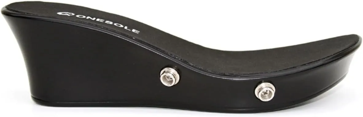 Onesole interchangeable Tops for women's wedge Sandals with 2 designs, Black Sole, Shoe Kit, travel friendly, As Seen on Shark Tank