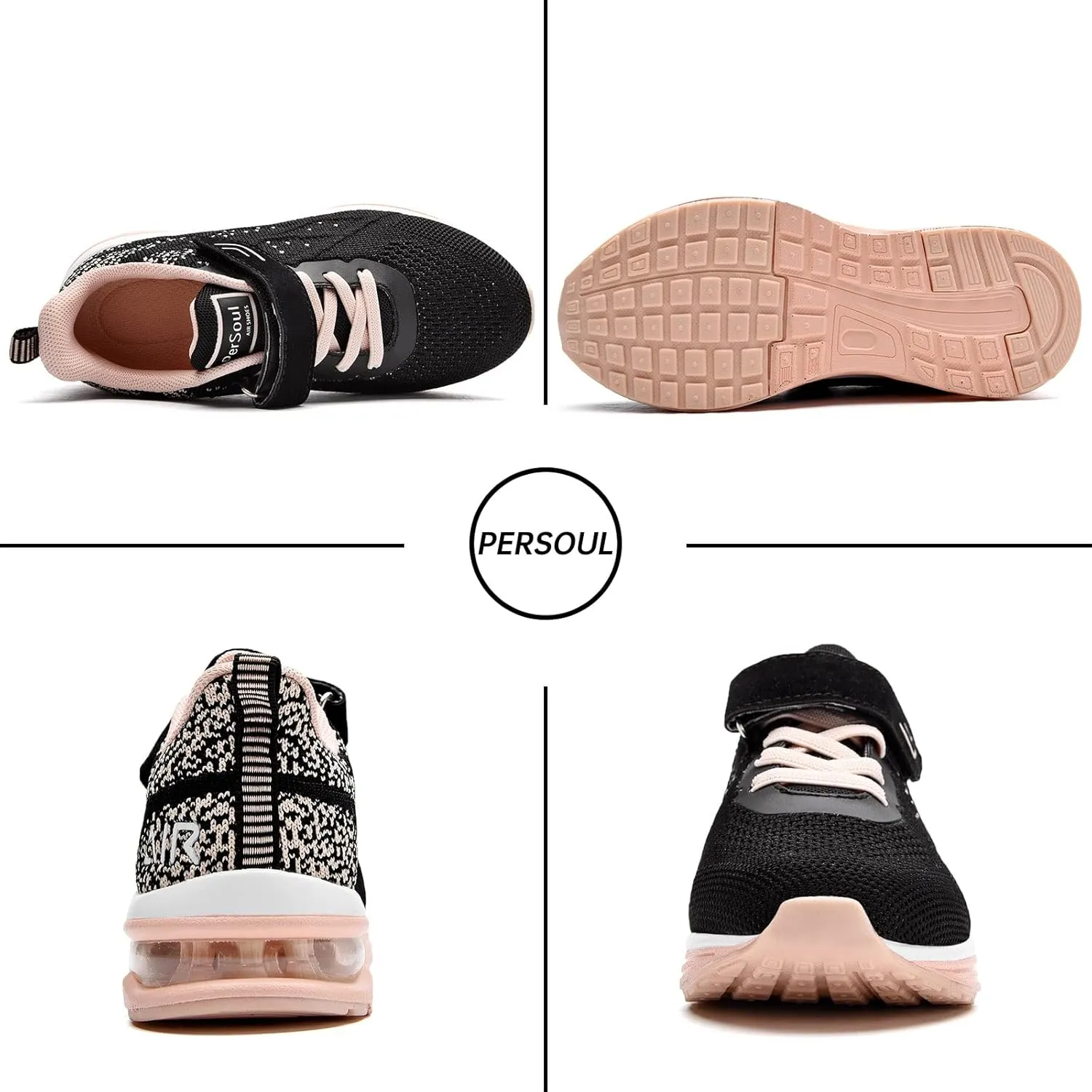 PERSOUL Air Shoes for Boys Girls Kids Children Tennis Sports Athletic Gym Running Sneakers