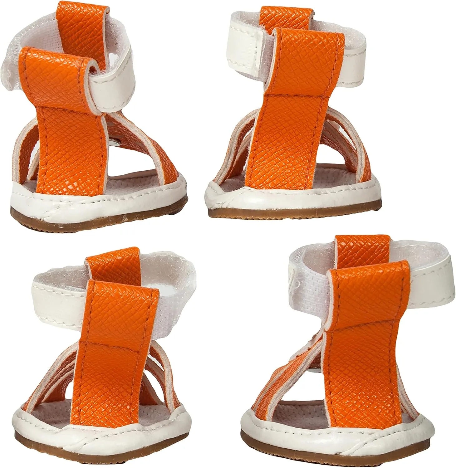 Pet Life Buckle-Supportive Reflective PVC Dog Sandals - Waterproof Summer Dog Shoes with Added Details - Set of 4 Pet Sandals